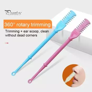 3/12 шт. 2-в-1 триммер для волос в носу, вращающаяся на 360 градусов машинка для стрижки волос в носу, двухсторонние лезвия, инструмент для удаления волос в носу, ручной инструмент для удаления волос в носу из нержавеющей стали 3pcs небесно-голубой