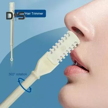 3/12 шт. 2-в-1 триммер для волос в носу, вращающаяся на 360 градусов машинка для стрижки волос в носу, двухсторонние лезвия, инструмент для удаления волос в носу, ручной инструмент для удаления волос в носу из нержавеющей стали 3pcs чёрный