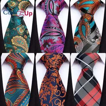 3,15 дюйма(8 см) Модный полосатый мужской галстук с узором пейсли в клетку и цветком на свадьбу