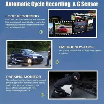 3.16inch WiFi FHD 1080P Dashcam Car Camera front rear Night Vision Loop Recording Vehicle Accessories Hidden type none