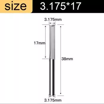 3.175mm Shank 2 Flute End Mill Tungsten Carbide End Mill Drill Bit CNC Router Bit Woodworking 3.175X17