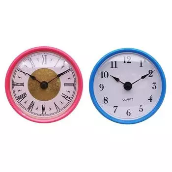 3-1/8 дюйма (80 мм) Кварцевые часы с вставкой из стрелочного кварцевого механизма с розово-голубой отделкой синий