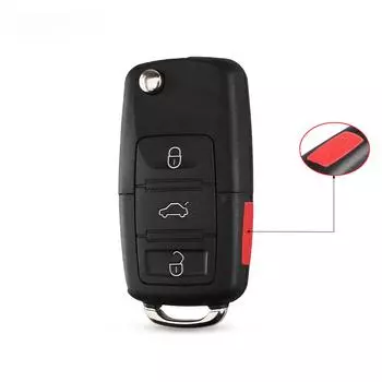 3+1 аварийный 4 кнопки откидной дистанционный ключ оболочка подходит для VW Touareg Switchblade откидной чехол брелок чёрный