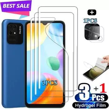 3+1 шт для Xiaomi Redmi 10C 12C протектор экрана Redmi 10A мягкие пленки Redmi10C защита камеры Redmi10 C передняя HD-пленка Redmi Note7 чистый