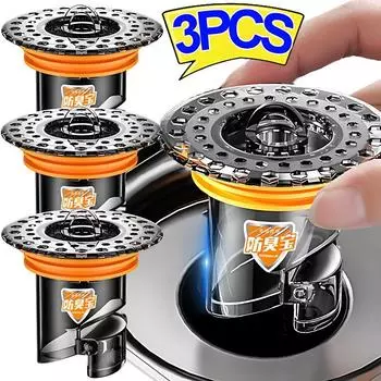 3/1 шт. гравитационный индукционный слив для пола с сердечником для ванной комнаты, антизапах, без запаха, сливная заглушка для кухни, туалета, канализации, дезодорант для пола