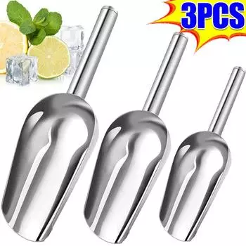 3/1 шт. Лопатка для льда из нержавеющей стали, многофункциональная, для зерен кофе, скребок для конфет, мерная ложка, кухонные гаджеты