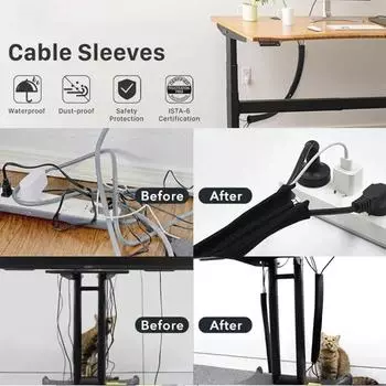 3/1 шт., нейлоновый чехол для кабеля на молнии, органайзер для кабелей, защитный чехол для кабелей ПК, чехлы для кабелей