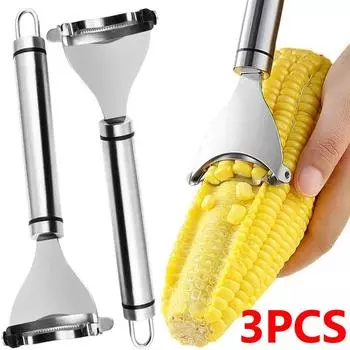 3/1 шт., нержавеющая сталь, кукурузная стружка, кукурузная стружка, молотилка, многоцелевой резак для дыни и фруктов, бытовые кухонные гаджеты, инструмент 1PCS