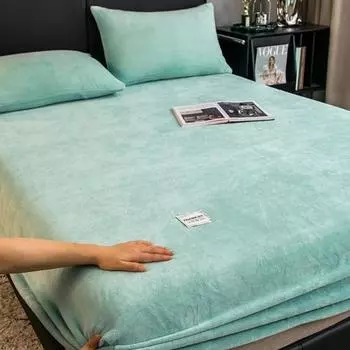 3/1 шт. простыня на резинке из флиса и фланели для зимы, супертеплый однотонный зимний чехол для матраса Queen/King Sabanas Cama Matrimonial 90x200cm only sheets