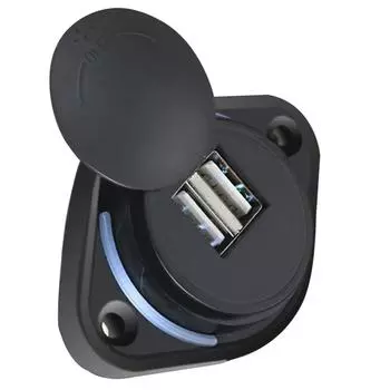 3.1A 12-24V Dual USB Modified Car Charger Slide Lid Car Bus Boat Dual USB Port Charger Power Socket Outlet Adapter Universal белый