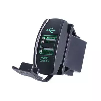 3.1A автомобиль/мотоцикл двойной USB-разъем для зарядного устройства для телефона водонепроницаемый чехол со светодиодной подсветкой C чёрный