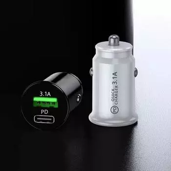 3.1A Быстрые автомобильные зарядные устройства USB PD Type C QC 3.0 выходной адаптер Быстрая зарядка для 12 В 24 В автомобиля грузовика лодки автофургона мотоцикла 12 В/24 В чёрный