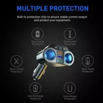 3.1A Dual USB автомобильное зарядное устройство 2 порта ЖК-дисплей 12-24 В адаптер быстрое гнездо прикуривателя мощность автомобильный стиль сигарета автомобильное зарядное устройство T4Q5 чёрный