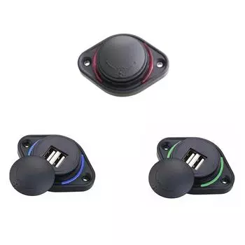 3.1A Dual USB LED зарядное гнездо автомобильное зарядное устройство двойной водонепроницаемый адаптер розетка питания универсальная для 12 В-24 В мотоцикл автобус корабль красный