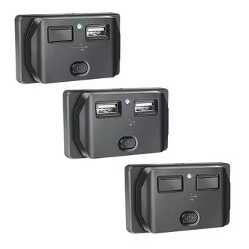 3.1A двойной USB-порт, розетка, автомобильное зарядное устройство, панель крепления для автобуса, лодки, морского грузовика, тележки для гольфа 12-24 В красный