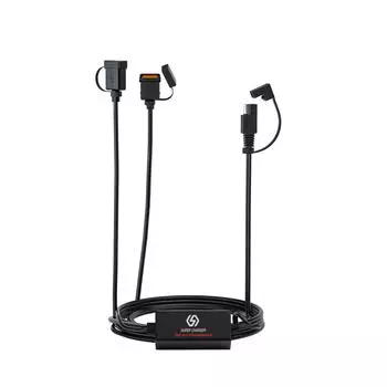 3.1A Мотоцикл Двойной USB Порт Быстрая Зарядка Кабель Адаптер 3.0 SAE К USB С Колпачком SAE Package:15.2*4.4*22.5cm чёрный