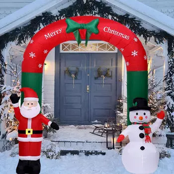 3.1M высокая освещенная рождественская надувная арка EU 220V для декора сада и газона