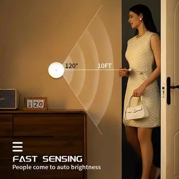 3/1pcs Smart Motion Sensor Night Light Warm/Cool White LED Cabinet Light USB Rechargeable for Bedroom Stairs Cabinets Wardrobes 1pc теплый белый