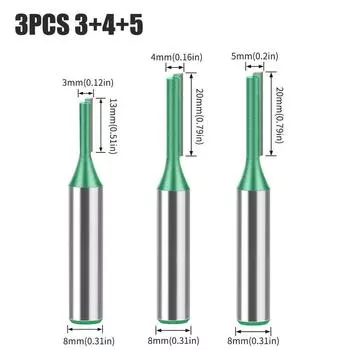 3-20 Piece Set of 8 Handle Straight Knife Slotting Knife Double Edge Straight Knife Slotting Milling Cutter Outlet Slotting Knife Multi-specification Set of 3 (3 + 4 + 5)