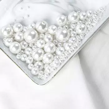 3-20Mm Straight Hole Imitation Pearl Abs Round Pearl Diy Handmade Necklace Hair Accessories Bracelet Beaded Jewelry Accessories 3mm 1000pcs белый