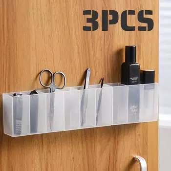 3/2/1 шт. настенный 3 сетки шкатулка для ювелирных изделий шкаф самоклеящаяся коробка для хранения мелочей карандаш для бровей губная помада органайзер для глазури для губ