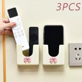 3/2/1 шт. Настенный держатель для телефона, бесплатная настенная подставка для зарядки мобильных телефонов, ленивый липкий пульт дистанционного управления, органайзер для хранения 1pc белый