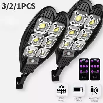 3/2/1 шт. уличная солнечная лампа на солнечной энергии сад 160COB IP65 водонепроницаемые уличные фонари светодиодный PIR датчик движения двор настенный светильник 1PCS