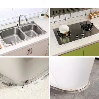 3,2 м ПВХ акриловая водонепроницаемая лента для кухни и туалета, устойчивая к плесени, уплотнительная лента, самоклеящаяся плинтусная линия, наклейка на стену 3.8cm белый