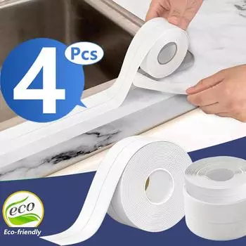 3,2 м водонепроницаемая уплотнительная лента для ванной комнаты, кухни, дома, ПВХ, водонепроницаемая уплотнительная лента, самоклеящаяся настенная наклейка, туалет, раковина 3.8cm (1.5in)&3.2M (126in)
