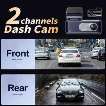 3.2Inch Dash Cam Hidden Car DVR 2K+1080P Front Rear Dual Lens Wide Angle Super Night Vision Loop Recording NONE