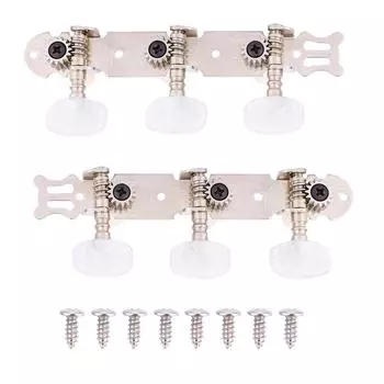 3+3 AcrylicClassical Guitar String Tuning Peg Tuners Machine Heads Silver