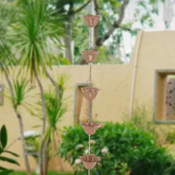 3,3-футовая дождевая цепь, колокольчики для улавливания дождевой воды, декор для дома, металлические водостоки Style A