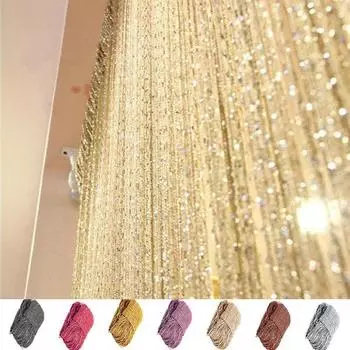 3*3 м блестящие дверные занавески, бусины, перегородки для комнаты, бахрома из бисера, оконная панель, оконная перегородка, украшение для дома 100 by 200cm