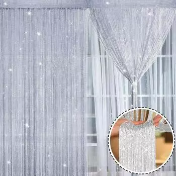 3*3 м блестящие дверные занавески, бусины, перегородки для комнаты, бахрома из бисера, оконная панель, оконная перегородка, украшение для дома 100 by 200cm