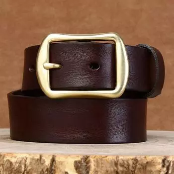 3,3 см чистая коровья натуральная кожа для мужских джинсов высокого качества латунные пряжки ремни ковбойский пояс мужской модный дизайнерский бренд 105CM чёрный