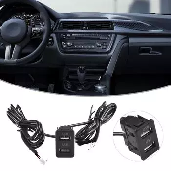 3.4*2.2 см USB-разъем 4pin+6pin ABS черный прямая установка