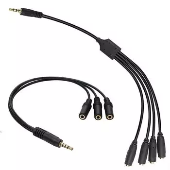 3/4/5/6 3,5-мм аудиоадаптерный кабель 3,5-мм разветвительный кабель Разветвительный кабель для гарнитуры Стереоразветвительный провод 1 to 3