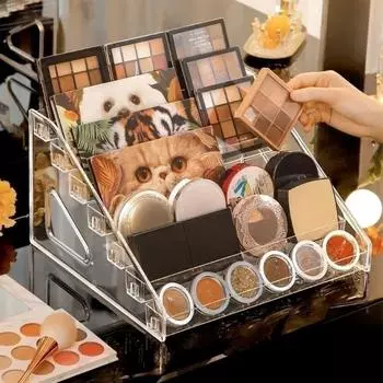 3/4/5/6/7 слоев акриловый органайзер для макияжа Органайзер для хранения лака для ногтей Губная помада Дисплей для теней для век Органайзер для макияжа Румяна Органайзер для косметики
