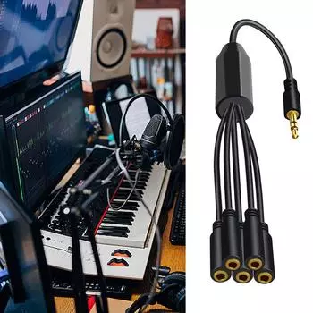 3/4/5/6-контактный кабель AUX 3,5 мм с 1 разъемом «папа» на несколько разъемов «мама» удлинитель провод AUX для наушников r 3P