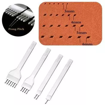 3/4/5/6MM 1/2/4/6 зубцов DIY Кожаный дырокол Инструменты для сшивания кожи Алмазное долото Кожа Резьба Дырокол Работа