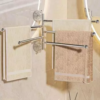 3/4/5 держателей для полотенец, вешалка для полотенец с присоской, вращающаяся на 180°, без проколов, задняя дверца шкафа Transparent-4 Bars