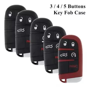 3/4/5 кнопок дистанционного ключа автомобиля оболочки износостойкий бесключевой доступ брелок чехол подходит для Dodge / Chrysler 5 Buttons B