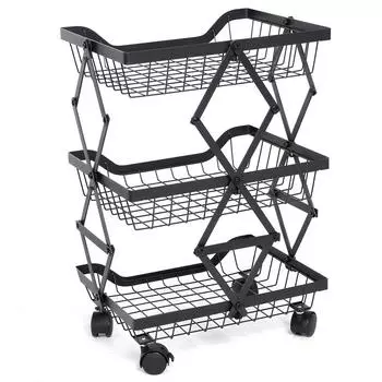 3/4/5 слоев складной стеллаж для хранения передвижной стеллаж для хранения кухонный стеллаж тележка с колесами для гостиной спальни кухни 3 Layers