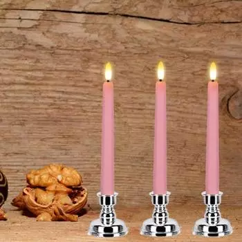 3/4/6/9 шт. беспламенных конических свечей на батарейках мерцающие поддельные свечи с дистанционным управлением зажигаются электрические свечи для домашнего свадебного декора 3 розовый