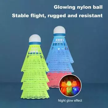 3/4 /8 шт. светодиодных воланов для бадминтона, долговечные, видимые ночью, нейлоновые светящиеся воланы, ветрозащитные, освещение для бадминтона для ночной игры 3pcs