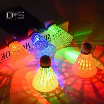 3/4 /8 шт. светодиодных воланов для бадминтона, долговечные, видимые ночью, нейлоновые светящиеся воланы, ветрозащитные, освещение для бадминтона для ночной игры 3pcs