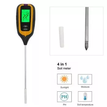 3/4 in 1 Digital Soil Moisture Meter PH Meter Temperature Sunlight Tester for Garden Farm Lawn Plant with LCD Displayer 0.1