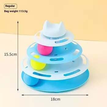 3/4 Levels Cat Toy Tower Turntable Roller Balls Toys Interactive Intelligence Training Track Puzzle Funny Games Accessories