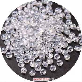 3/4 мм белые стеклянные бусины с частичным отверстием в форме капли воды для самодельных украшений и аксессуаров для свадебных платьев 4mm, 144 pieces прозрачный