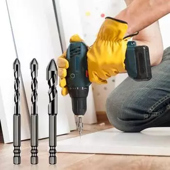 3/4 Pcs High Hardness Skewed Head Eccentric Drill Bits Masonry Drill Bits Metal Twist Drill Bits for Wood Glass Tile Plastic